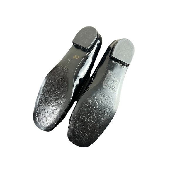 Coach Black Patent Leather Flats with Gold Hardware - Picture 8 of 8